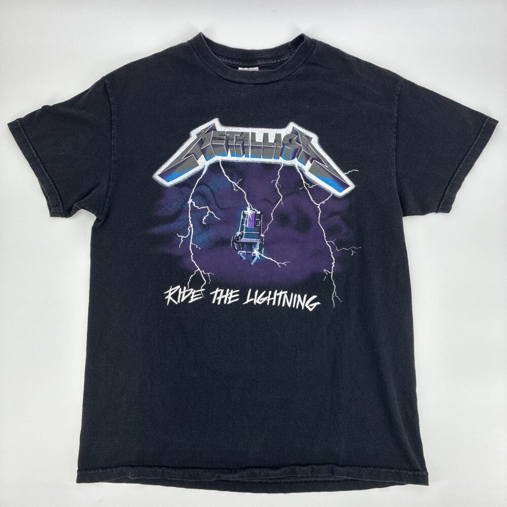 Vintage Metallica Ride The Lightning Shirt Men Medium Double Sided Metal 1994